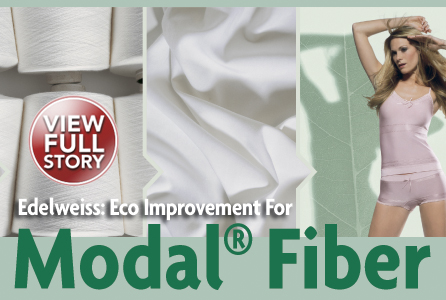 Buhler Quality Yarns has introduced yarns made with Lenzing MicroModal Edelweiss fiber, which is bleached using an eco-friendly oxygen-based technology.